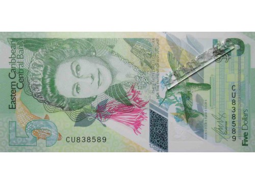 Банкнота Карибские о-ва 5 (пять) долларов 2021 год. Pick 56. UNC