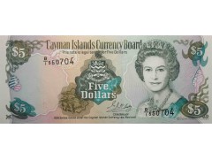 Банкнота Каймановы о-ва 5 (пять) долларов 1996 год. Pick 17. UNC