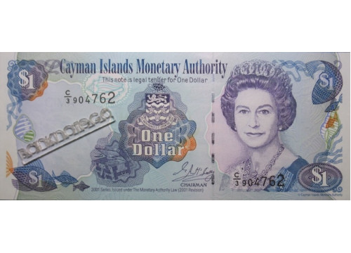 Банкнота Каймановы о-ва 1 (один) доллар 2001 год. Pick 26b. UNC