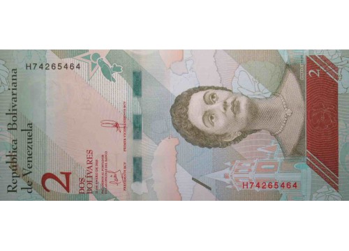 Банкнота Венесуэла 2 (два) боливара 2018 год. Pick 101. UNC