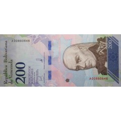 Банкнота Венесуэла 200 (двести) боливаров 2018 год. Pick 107b. UNC