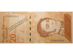 Банкнота Венесуэла 20 (двадцать) боливаров 2021 год. Pick 117.1. UNC