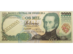 Банкнота Венесуэла 2000 (две тысячи) боливаров 1994 год. Pick 74a. UNC