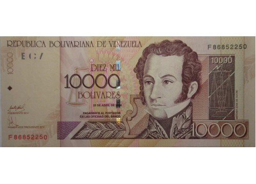 Банкнота Венесуэла 10000 (десять тысяч) боливаров 2006 год. Pick 85e. UNC