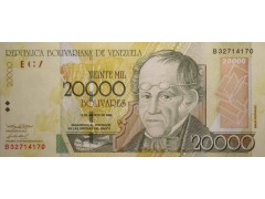Банкнота Венесуэла 20000 (двадцать тысяч) боливаров 2002 год. Pick 86b. UNC