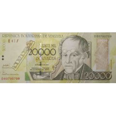 Банкнота Венесуэла 20000 (двадцать тысяч) боливаров 2006 год. Pick 86d. UNC