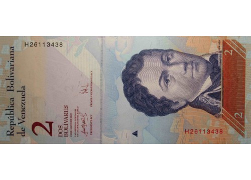 Банкнота Венесуэла 2 (два) боливара 2007 год. Pick 88b. UNC