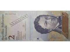 Банкнота Венесуэла 2 (два) боливара 2013 год. Pick 88f. UNC
