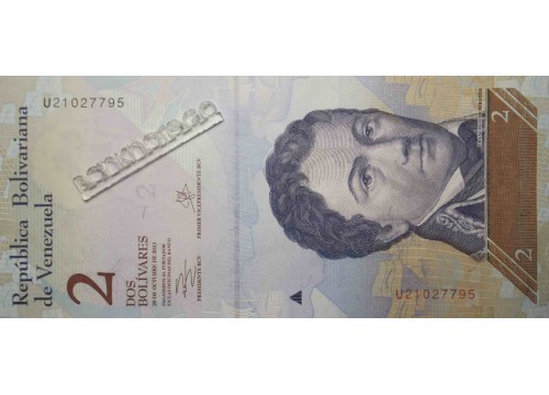 Банкнота Венесуэла 2 (два) боливара 2013 год. Pick 88f. UNC