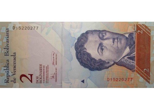 Банкнота Венесуэла 2 (два) боливара 2008 год. Pick 88c. UNC