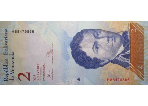 Банкнота Венесуэла 2 (два) боливара 2012 год. Pick 88d. UNC