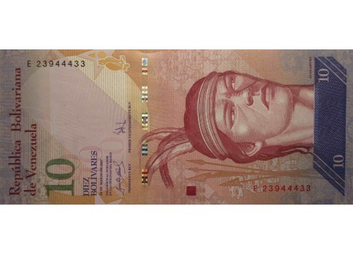 Банкнота Венесуэла 10 (десять) боливаров 2007 год. Pick 90a. UNC