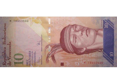 Банкнота Венесуэла 10 (десять) боливаров 2009 год. Pick 90b. UNC