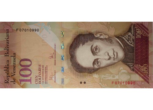 Банкнота Венесуэла 100 (сто) боливаров 2009 год. Pick 93c. UNC