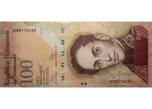 Банкнота Венесуэла 100 (сто) боливаров 2011 год. Pick 93d. UNC