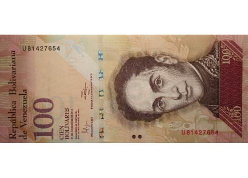 Банкнота Венесуэла 100 (сто) боливаров 2012 год. Pick 93f. UNC