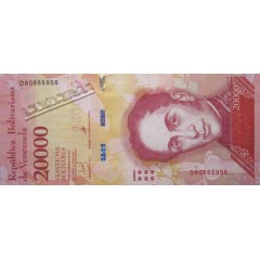 Банкнота Венесуэла 20000 (двадцать тысяч) боливар 2017 год. Pick 99c. UNC