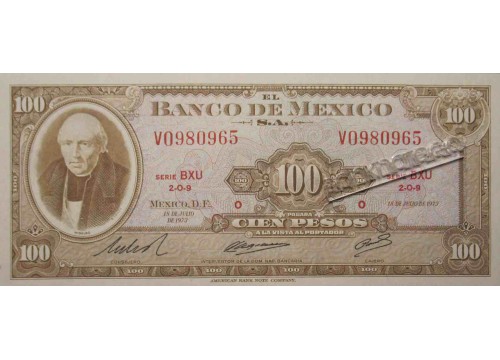 Банкнота Мексика 100 (сто) песо 1973 год. Pick 61i. UNC