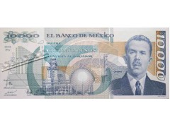 Банкнота Мексика 10000 (десять тысяч) песо 1991 год. Pick 90d2. Серия PV. UNC