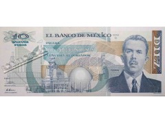 Банкнота Мексика 10 (десять) новых песо 1992 год. Pick 95.4. Серия D. UNC