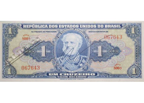 Банкнота Бразилия 1 (один) крузейро 1944 год. Pick 132.3. UNC