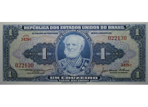 Банкнота Бразилия 1 (один) крузейро 1954-58 год. Pick 150c. UNC