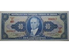 Банкнота Бразилия 10 (десять) крузейро 1961 год. Pick 167b. UNC