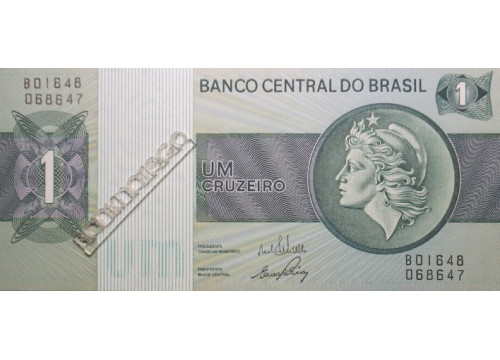 Банкнота Бразилия 1 (один) крузейро 1972 год. Pick 191Aa. UNC