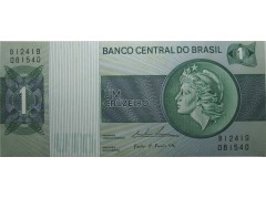 Банкнота Бразилия 1 (один) крузейро 1975 год. Pick 191Ab. UNC