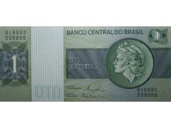 Банкнота Бразилия 1 (один) крузейро 1980 год. Pick 191Ac. UNC