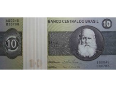 Банкнота Бразилия 10 (десять) крузейро 1974 год. Pick 193b. UNC