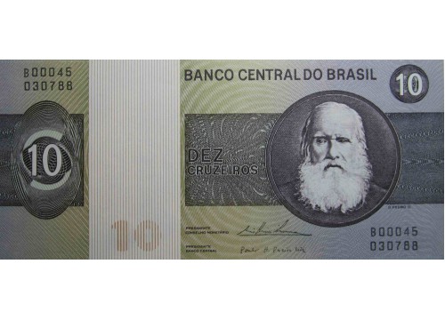 Банкнота Бразилия 10 (десять) крузейро 1974 год. Pick 193b. UNC