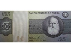 Банкнота Бразилия 10 (десять) крузейро 1980 год. Pick 193e. UNC
