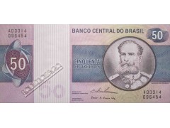 Банкнота Бразилия 50 (пятьдесят) крузейро 1970-80 год. Pick 194b. UNC