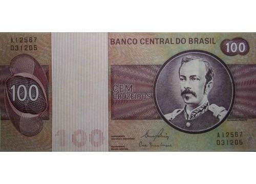 Банкнота Бразилия 100 (сто) крузейро 1981 год. Pick 195Ab. UNC