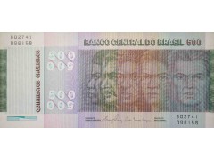 Банкнота Бразилия 500 (пятьсот) крузейро 1980 год. Pick 196Ac. UNC