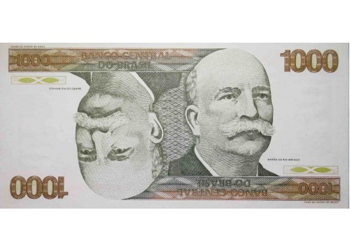 Банкнота Бразилия 1000 (тысяча) крузейро 1980 год. Pick 197с. UNC