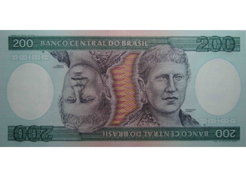 Банкнота Бразилия 200 (двести) крузейро 1984 год. Pick 199b. UNC