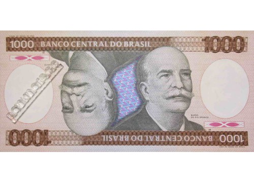 Банкнота Бразилия 1000 (тысяча) крузейро 1981-86 год. Pick 201a. UNC