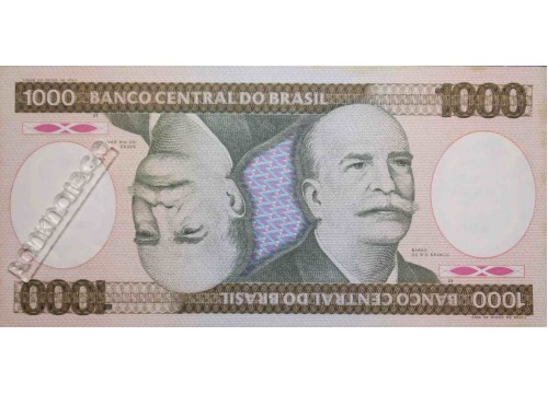 Банкнота Бразилия 1000 (тысяча) крузейро 1981 год. Pick 201b. UNC