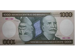 Банкнота Бразилия 1000 (тысяча) крузейро 1986 год. Pick 201d. UNC