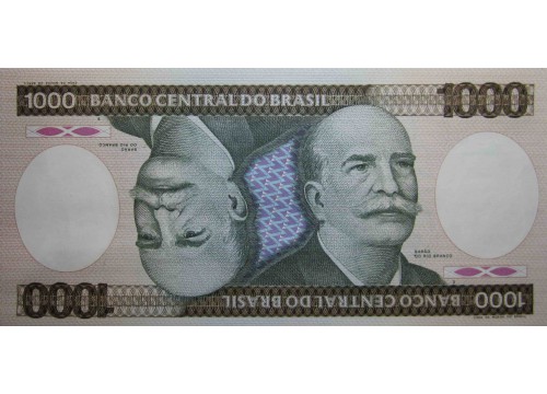 Банкнота Бразилия 1000 (тысяча) крузейро 1986 год. Pick 201d. UNC