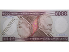 Банкнота Бразилия 5000 (пять тысяч) крузейро 1981-85 год. Pick 202b. UNC