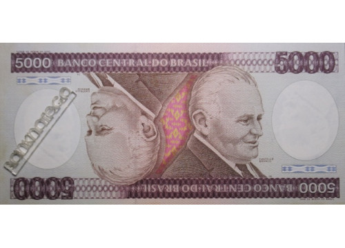 Банкнота Бразилия 5000 (пять тысяч) крузейро 1981-85 год. Pick 202b. UNC