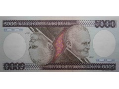 Банкнота Бразилия 5000 (пять тысяч) крузейро 1984 год. Pick 202c. UNC