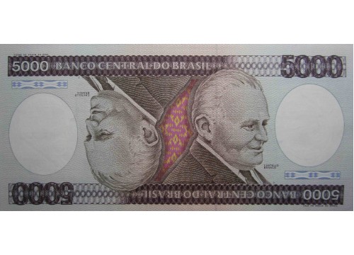 Банкнота Бразилия 5000 (пять тысяч) крузейро 1984 год. Pick 202c. UNC