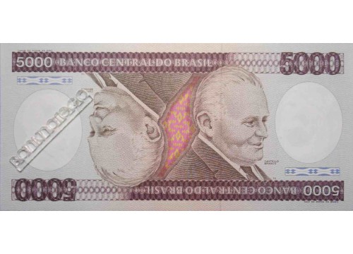 Банкнота Бразилия 5000 (пять тысяч) крузейро 1981-85 год. Pick 202d. UNC