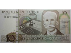 Банкнота Бразилия 10 (десять) крузадо 1986 год. Pick 209a. UNC