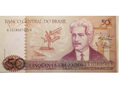 Банкнота Бразилия 50 (пятьдесят) крузадо 1987 год. Pick 210b. UNC