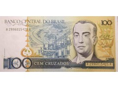 Банкнота Бразилия 100 (сто) крузадо 1987 год. Pick 211c. UNC